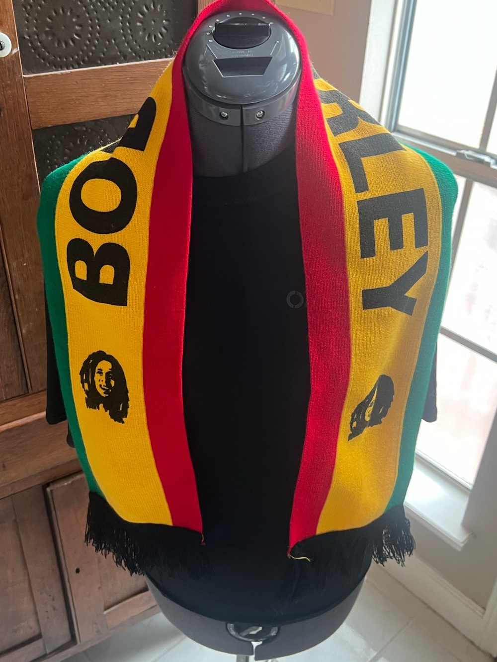 Bob Marley Rasta Colors Knit Scarf - Red, Yellow, Green, Black